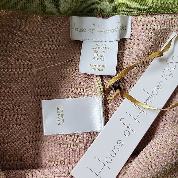 HOUSE OF HARLOW 1960 Patterned Knit Crochet Pants Boho Retro Flare Leg Size XS - Picture 3 of 6